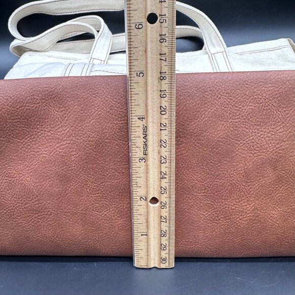 Lee Canvas Tote Bag Nautical Boat Carry All Preppy Shopper Double Handle Beige - Picture 12 of 12